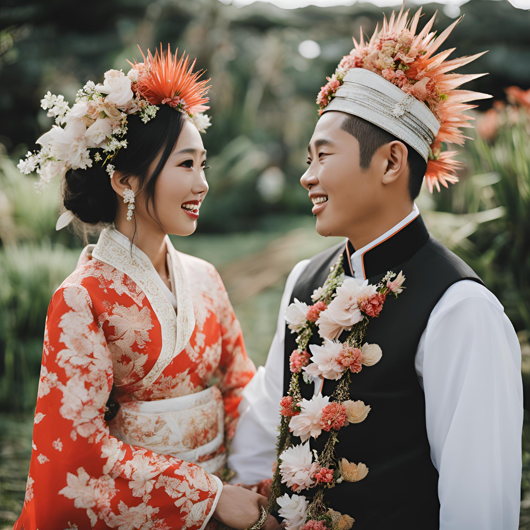 国際結婚　インドネシア人　日本人　結婚式　オシャレ